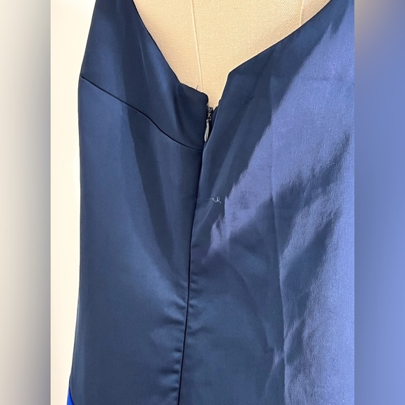 Cushnie For Target Blue/Green Colorblock Pleated Midi Dress Size 14 - Picture 6 of 12